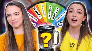 Mystery Wheel of Smoothie Challenge  Merrell Twins [upl. by Nalloh63]