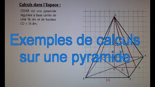 Exemples de calculs sur une pyramide [upl. by Placidia]