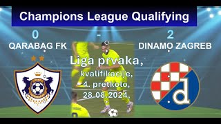 Qarabag  Dinamo Zagreb 02 2024 Liga prvaka 4 pretkolo [upl. by Hgielyak]