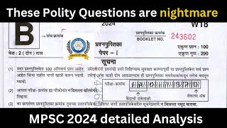 These Polity Questions are nightmare  MPSC 2024 Analysis by Ankit Sinha [upl. by Tod325]