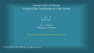 Convert Units of Volume Cubic Centimeters to Cubic Inches [upl. by Ielirol]