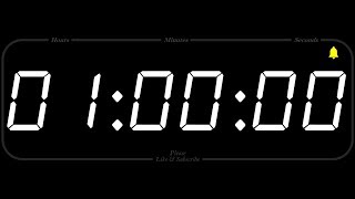 1 Hour  TIMER amp ALARM  1080p  COUNTDOWN [upl. by Nallek]