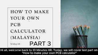 Build Your Own PCB Malaysia Tax Calculator in Excel  Part 3  StepbyStep Tutorial [upl. by Baily669]