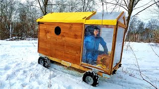 UPGRADING The Drivable Camper  Full Cabin Build  Snowy Overnight Adventure [upl. by Rabaj491]