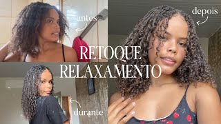 RELAXAMENTO EM CASA 🎀  RETOQUE  CABELO CRESPO  Salon Line Calcio e Oil 💕 [upl. by Eikram]