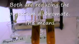 GCE Practicals Comparing the reactions of Propan1ol and Propan2ol [upl. by Eyk]