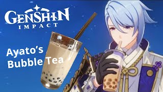 Genshin Impact Rezept  Ayatos Bubble Tea  no music just ASMR [upl. by Mesics441]