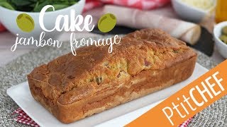 Recette de cake au jambon fromage et olives vertes  Ptitchefcom [upl. by Sixele]