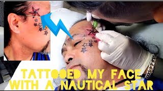 A Nautical Star Design Tattoo On My Face  Face Tattoo Journey 5th Session [upl. by Jacinto209]