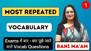 Most Repeated Vocab Questions  Part  1  Synonyms and Antonyms  English With Rani Maam [upl. by Adriel]