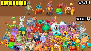 Amber Island Evolution Waves 1 14 Full Songs  My Singing Monsters [upl. by Grinnell]