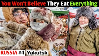 Insane Frozen Animal Market of Worlds Coldest City Yakutsk Russia 🇷🇺😱 [upl. by Aynos]