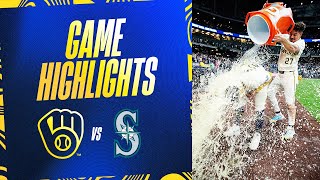 Mariners vs Brewers Game Highlights 4524  MLB Highlights [upl. by Retsevel]