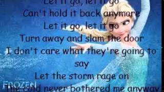 Let it go  Disney Frozen Lyrics  Karaoke [upl. by Aer]