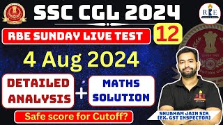 RBE SSC CGL 2024 Live Mock Test 12 Analysis and Solution SSC CGL 2024 Maths practice Mix [upl. by Latif]