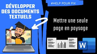 Comment mettre une seule page en format paysage dans Word 2024 [upl. by Chappell150]