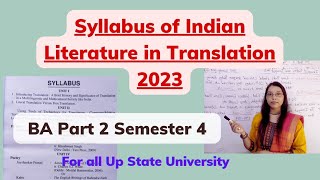 ba 4th semester english syllabus 2023 Indian literature in translation ba 4th semester [upl. by Claudetta719]