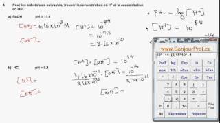 Secondaire 5 Chimie CHI50432 Québec Acidebase pH exercice 4 prétest Estrie [upl. by Knudson]