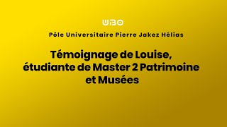 Témoignage de Louise étudiante de Master 2 Patrimoine et Musées UBO Quimper [upl. by Natsirc987]