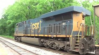 CSX R 653 04 coal shuttle by SF MP 3620 Edwards St 5424 ES44AHET44AH CM44AC Notch 8 [upl. by Elleinwad467]