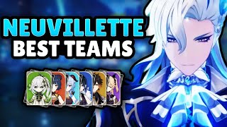 The BEST NEUVILLETTE Teams in Genshin Impact  Hypercarry Electro Charged and more Team guide [upl. by Annayram]