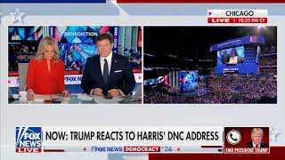 President Trump Reacts To Kamalas DNC Speech on Fox News [upl. by Eve]