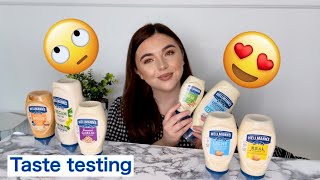 Taste testing Hellmans sauce and mayonnaise range Were the new ones gross [upl. by Teddie]