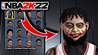 NEW JOKER 3D FACE SCAN BEST COMP FACE CREATION in NBA 2K22 [upl. by Aihseya]