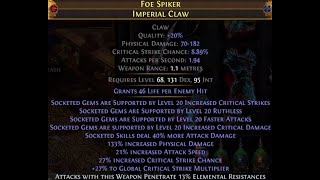 Crafted My Own 11link Claw  PoE 325 [upl. by Akimed]