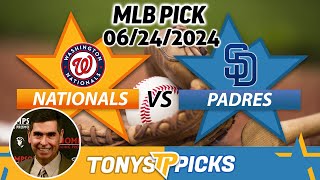 Washington Nationals vs San Diego Padres 62424 MLB Picks amp Predictions by Tony Tellez [upl. by Veedis]