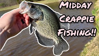 Midday CRAPPIE FISHING using Slip Bobbers on Smith Mountain Lake [upl. by Llyrat]