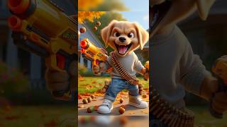 Сute puppy shoots 🔫 because he is angry 😡😨 ai dog aidog puppy cartoon aiart funny story [upl. by Skvorak]