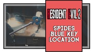 Resident Evil 2 Remake Spide Key Location Blue Key [upl. by Angelita]