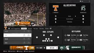 EASports College Football25 Online Dynasty DRSL BCS Playoffs Round 1 Tennessee Vols vs Michigan St [upl. by Naval]