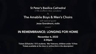 Amabile Boys and Mens Choirs  In Remembrance Longing For Home [upl. by Ahtebbat]