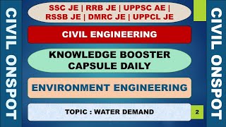 Water Demand In LPCD  Environmental Engineering  Civil Engineering for competitive exams [upl. by Way]