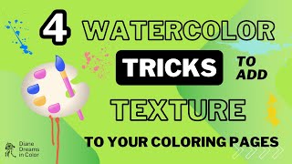 4 Watercolor Tricks to add texture to your coloring book backgrounds [upl. by Hazlett755]