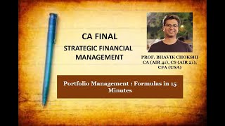 Portfolio Management Formulas in 15 Minutes  CA Final SFM Old amp New  By Bhavik Chokshi [upl. by Blount458]