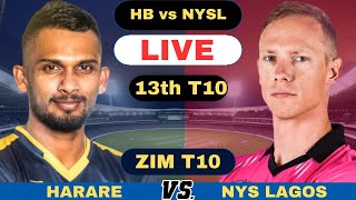 Zim Afro T10 League Live Harare Bolts vs Nys Lagos Live 13th Match  HB vs NYSL Live 2024 [upl. by Netti23]