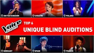 The MOST UNIQUE Blind Auditions in The Voice  TOP 6 [upl. by Tito]