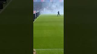 itfc prematch pyrotechnics smokebombs fireworks banner astonvilla premierleague blueaction [upl. by Ahsinom]