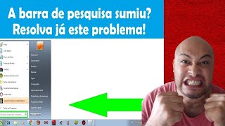 SAIBA COMO RECUPERAR a BARRA de PESQUISA do MENU INICIAR  RESOLVA EM MENOS DE 2 MINUTOS [upl. by Bonaparte]