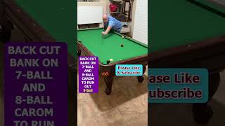 BACK CUT 7BALL AND 8BALL CAROM TO SETUP THE 9BALL billiardtricks shorts trickshot trickshots [upl. by Eudoca151]