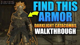 Darklight Catacombs Walkthrough and Death Knight Armor  Elden Ring Shadow of the Erdtree [upl. by Cilegna]