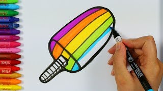 Wie zeichne RegenbogenEiscreme🍡 Malvorlagen  Malbücher  Zeichnen Farbe und Ausmalen für Kinder [upl. by Karleen]