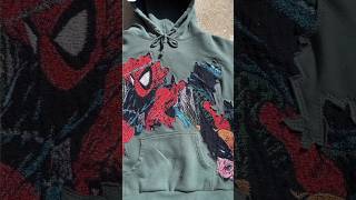 SpiderMan and wolverine beautiful newhoodie oldclothes newdesing reworkedfashion artandcraft [upl. by Oinigih]