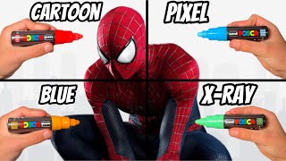 Drawing Spiderman In 4 Different Styles [upl. by Elyrpa463]