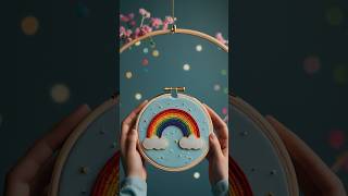 Rainbow Embroidery Hoop Art handembrodiery embroiderybyafeei embroiderytutorials handembroidey [upl. by Idnek288]