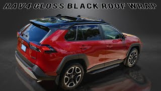 2019 RAV4 Adventure Gloss Black Roof Wrapping Mod  Custom Plug In XSE Hybrid Color 3M Vinyl Wrap [upl. by Mahda894]