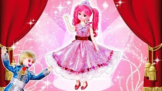 リカちゃん プリンセスに変身❤️ドレスを手作りしてお城でダンスパーティー✨ティアラとネックレスもグルーガンでDIY🍭おもちゃ 人形 アニメ [upl. by Haikan]